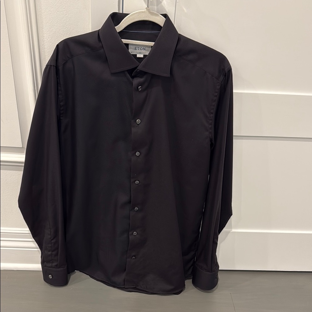 Eton Men's Black Dress Shirt Size Large